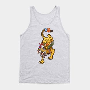 angry jaguar cartoon illustration Tank Top